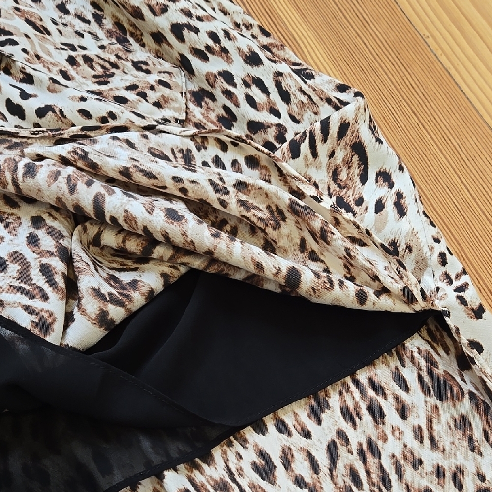 Banana Republic Leopard Print Sleeveless Belted Safari Midi Dress Size M - Picture 12 of 15